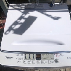 【リサイクルサービス八光】2021年製　ハイセンス　5.5㎏　全自動洗濯機　オリジナル ホワイト HW-E5504