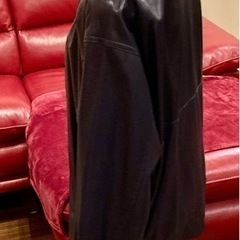 超美品☆伊製　ラムスキンレザー　ハイクオリティ　ジャケット　濃紺　　L〜XL