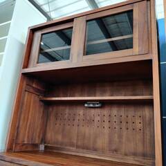 【愛品倶楽部柏店】@Cbi 2枚スライド扉 キッチンボード チーク無垢材 ACK719KA