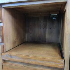 【愛品倶楽部柏店】@Cbi 2枚スライド扉 キッチンボード チーク無垢材 ACK719KA