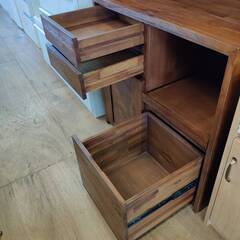 【愛品倶楽部柏店】@Cbi 2枚スライド扉 キッチンボード チーク無垢材 ACK719KA