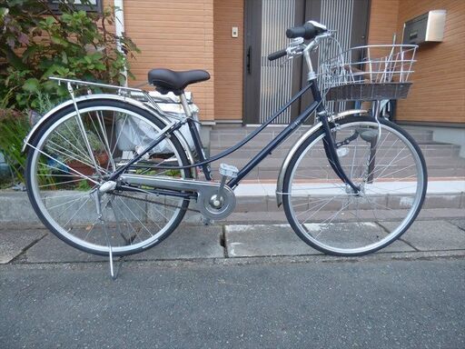 山形市　天童市　ママチャリ　3段変速　荷台付き　両脚スタンド　 LEDオートライト２7インチ　自転車整備士が整備