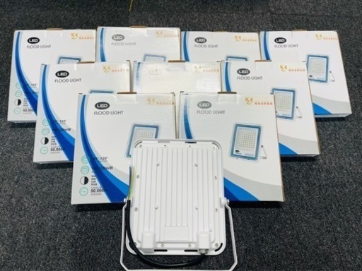 極薄型 LED投光器 50W 10個セット 広角120° 昼光色6000K 5500LM IP67 作業灯 駐車場灯 防水 屋外