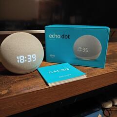 美品！ Echo Dot エコードット 第4世代 時計付スマート...
