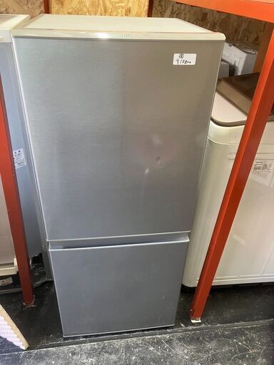 ☆中古￥10,800！【店長おすすめ！】AQUA　126㍑2ドア冷蔵庫　家電　2019年製　AQR-13H(S)型　幅48㎝ｘ奥行56㎝ｘ高さ116㎝　【BJ115】