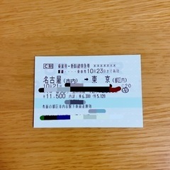 【ネット決済】新幹線 チケット 10月22日 名古屋⇒東京