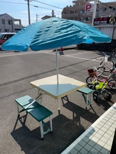 ピクニックテーブルセット　パラソル付き　リサイクルショップ宮崎屋　佐土原店　24.4.28F
