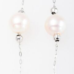 K18WG アコヤ真珠 ロングピアス 品番p22-53 K18WG アコヤ真珠 ロングピアス 品番p22-53