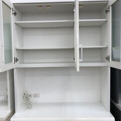 ☆ジモティ割あり☆ 食器棚 ホワイト H200×W100×D42 クリーニング済み