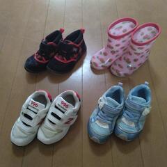 ②子供スニーカー3足(14.0～15.5)&長靴(15.0)