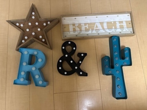 マーキーライト☆バラ売り可☆サボテンスター星型beachロゴ\u0026型R型