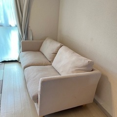 ニトリ 3人掛けソファ 布 カバー全取外し洗濯可能 ベージュ