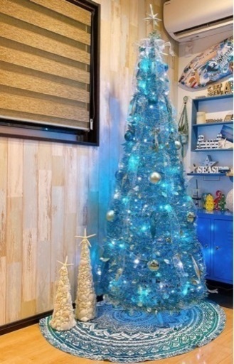 MrMax☆フォールディングクリスマスツリー☆150cmブルー系折り畳み式