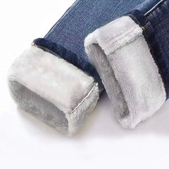 【新品】サイズS女性のジーンズ暖かいぬいぐるみベルベットフリース...
