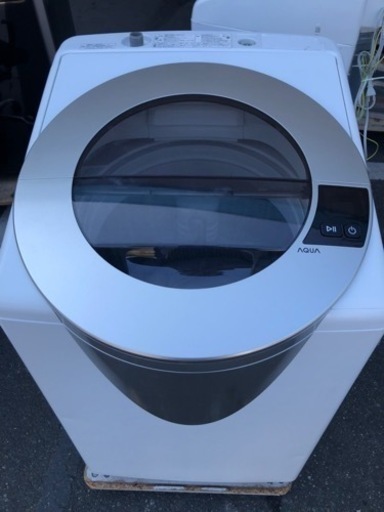 福岡市内配送設置無料　AQW-LV800E-S 全自動洗濯機 SLASH（スラッシュ） シャンパンシルバー [洗濯8.0kg /乾燥機能無 /上開き]