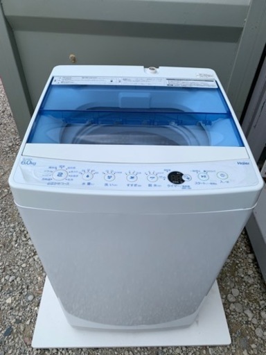 【美品】2021年製 全自動洗濯機 Haier JW-C60FK 6.0kg ホワイト系 一人暮らし シンプル 50hz 60hz おしゃれ 生活家電 お急ぎ10分コース