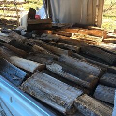 残り一台になりました】 欅100%直ぐ使える乾燥薪軽トラ一