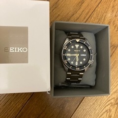 ガラスカバサービス　セイコー] SEIKO5 スポーツブラックダ...