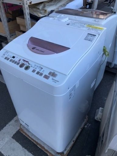 福岡市内配送設置無料　シャープ SHARP ES-TG60L-P [たて型洗濯乾燥機（6.0kg） ピンク系]