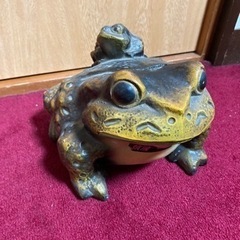 カエル 蛙 貯金箱 親子蛙 かえる 置物 陶器 