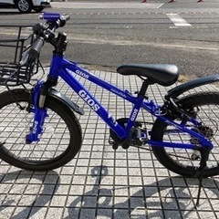 【20インチ子供車】美品❗️GIOS製マウンテンバイク　6段変速　前サスペンション、泥除け、前かご付　若林自転車　唐崎店　SALE中❗️