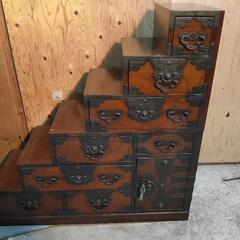 階段箪笥　アンティーク 時代箪笥／階段箪笥 【 KAIDAN TANSU STEP CHEST 】 [j0764] Japanese