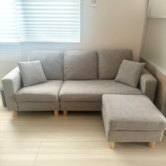 （大特価‼️）【極美品】3人がけソファ　グレー 美品 3人掛けソファ グレー（幅182cm）