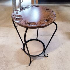アイアン サイドテーブル 飾り棚 木製　/MJ-0652 1F