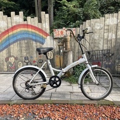☆ジモティ割あり☆ 折り畳み自転車 20インチ 白 クリーニング済み SJ1474