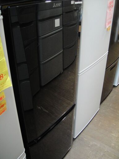 2019年製　三菱　冷凍冷蔵庫　MR-P15ED-KK　146L(46L/100L)　2ドア冷蔵庫　単身