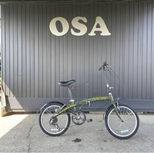 99★岐阜発　△NACRE/折りたたみ自転車△20インチ/6段変速/走行確認/フロントフェンダー凹み有り/防犯有り/現状品　R5.9/16★a