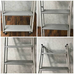 🔷🔶🔷WY7/66 仮設階段 アルミ 7段 W60×D16×H240cm ハシゴ 梯子 脚立 現場 リフォーム 倉庫 ★直接引き取り限定🔷🔶🔷