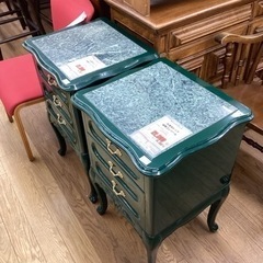 KJ-40【新入荷　リサイクル品】2台有り　大理石トップ　猫脚コンソール　グリーン KJ-40【新入荷 リサイクル品】2台有り 大理石トップ 猫脚コンソール