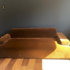 ローソファー　3人掛け　ブラウン