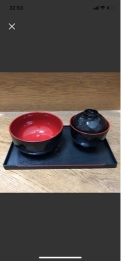 新品未使用　亀甲丼・小吸椀・盆　5客セット