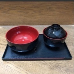 新品未使用　亀甲丼・小吸椀・盆　5客セット