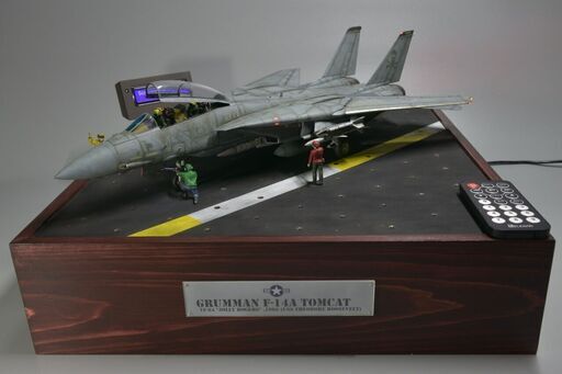 プラモデル完成品 1/48 F-14A トムキャット　電飾ジオラマ