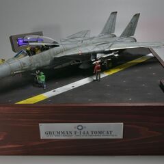 プラモデル完成品 1/48 F-14A トムキャット　電飾ジオラマ
