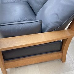 3人掛けソファー　BOSCO レザー×木製