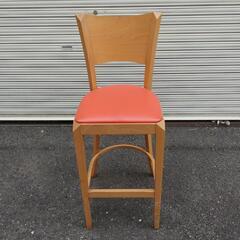 薄赤椅子　おしゃれ椅子　４脚有背もたれ高さ1100 座面73 幅約42