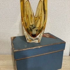 中古　アートグラス　花瓶　花器　フラワーベース　昭和レトロ