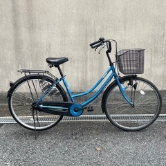 【お譲り先決定】ブルー26インチ変速なし自転車 整備済み