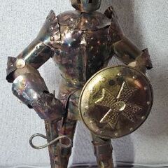 中世ヨーロッパ 甲冑騎士 盾部分オルゴール 高さ42㎝ 洋風 置物