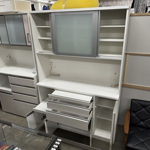 【リサイクル市場エコ伊川谷】松田家具 レンジボード キッチンボード スモークレンジ モイス加工 スライドテーブル 【取りに来られる方限定】【軽バン貸出1時間無料】