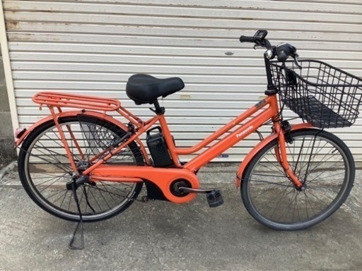 204 パナソニック最新機種電動アシスト自転車ティモS26インチ　オレンジボディー