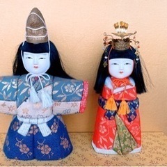  ☆親王飾り 日本人形　伝統　ガラスケース入