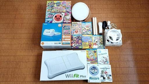 Wii U＋追加ソフト9本＋タタコン＋Wii Fit Plusセット