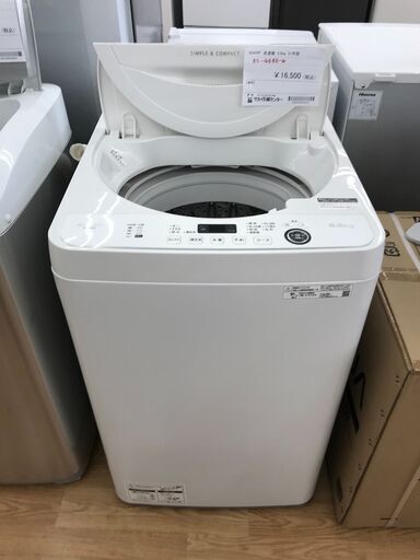 ★ジモティ割あり★ SHARP 洗濯機 5.5kg 年式2021 動作確認／クリーニング済み KJ3346