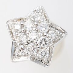 K18WG ダイヤモンド ピアス (ハート&スター) 品番p22-83