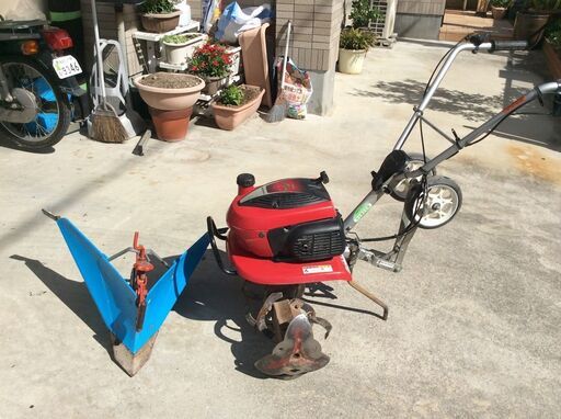 手渡しのみ・現状渡し　ホンダ耕運機　こまめ　F２２０-JAST （ニュースターロータリーDX)　らくらく車輪付き　溝浚器（尾輪付き）